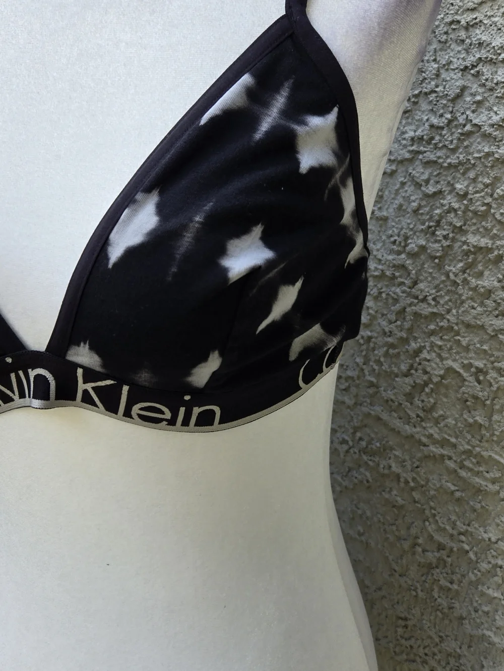 Calvin Klein Black & White Tie-Dye Triangle Bralette